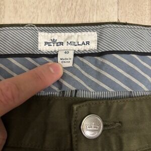 Peter Millar Pants Mens 40x31 Olive Green Chino Khaki Signature Sateen 5 Pocket